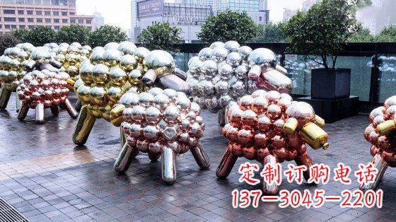 甘肃不锈钢小羊肖恩抽象动物雕塑
