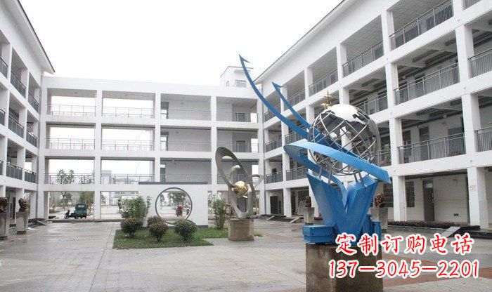 甘肃不锈钢地球雕塑缔造美丽的校园