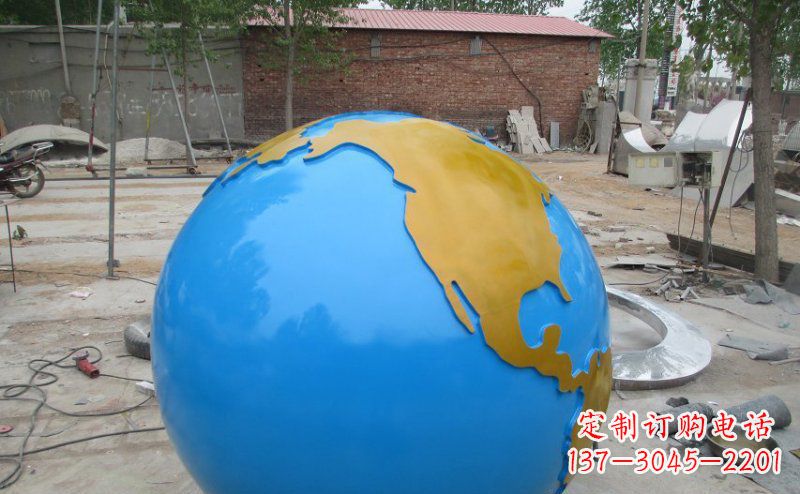 甘肃不锈钢校园地球雕塑象征着全球友好