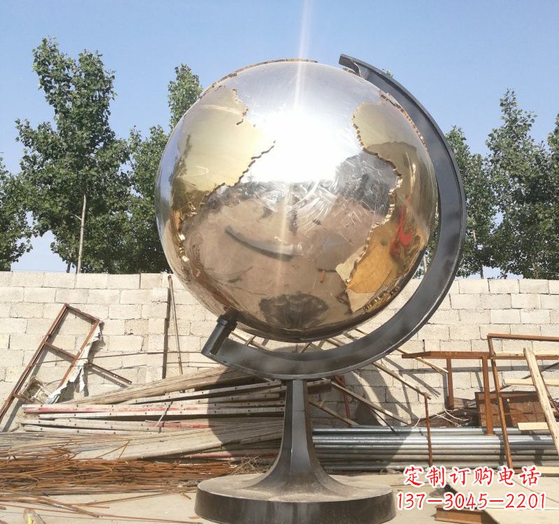 甘肃不锈钢校园地球仪雕塑校园精神体现