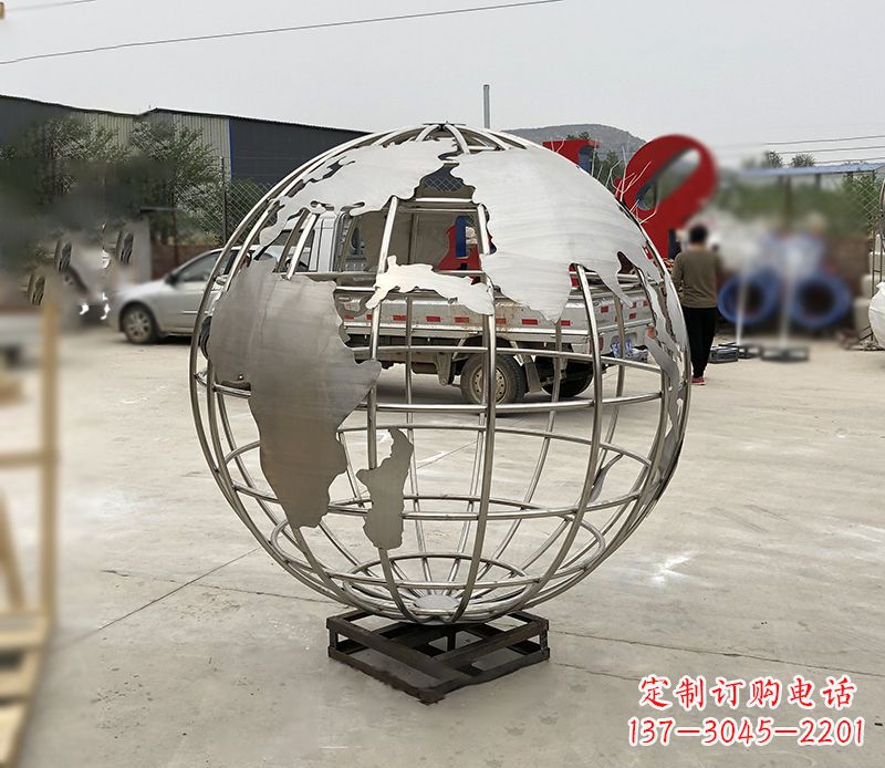 甘肃不锈钢校园地球仪雕塑见证地球美景