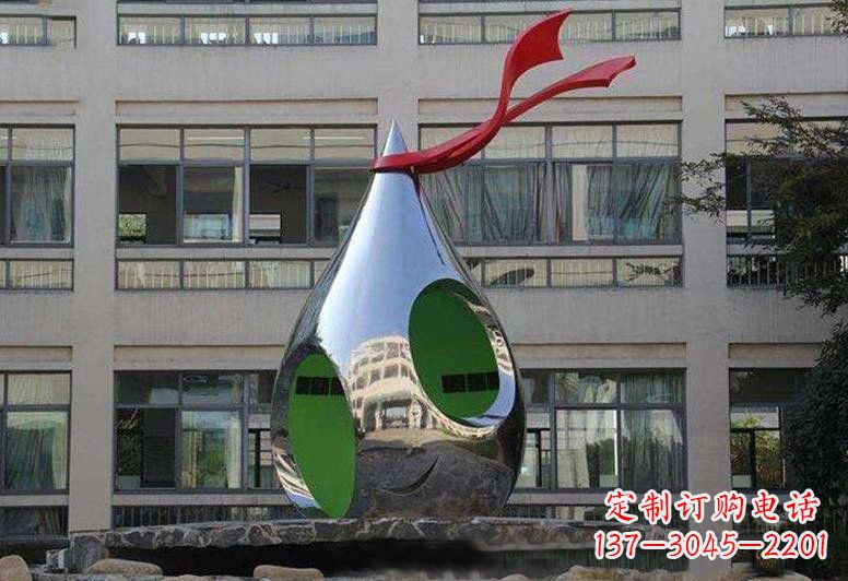 甘肃不锈钢校园水滴雕塑