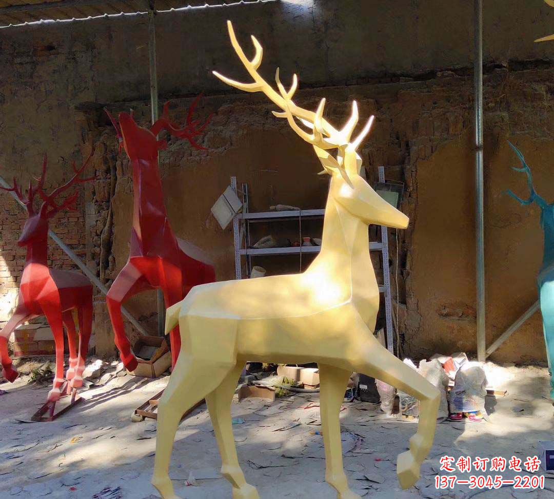 甘肃新款仿真不锈钢小鹿雕塑