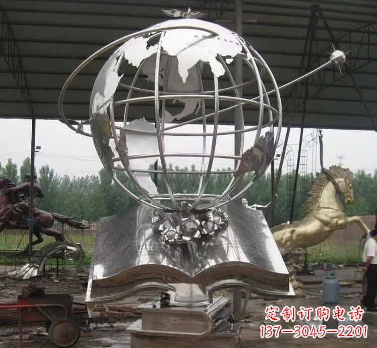 甘肃不锈钢地球仪雕塑精美的自然之美