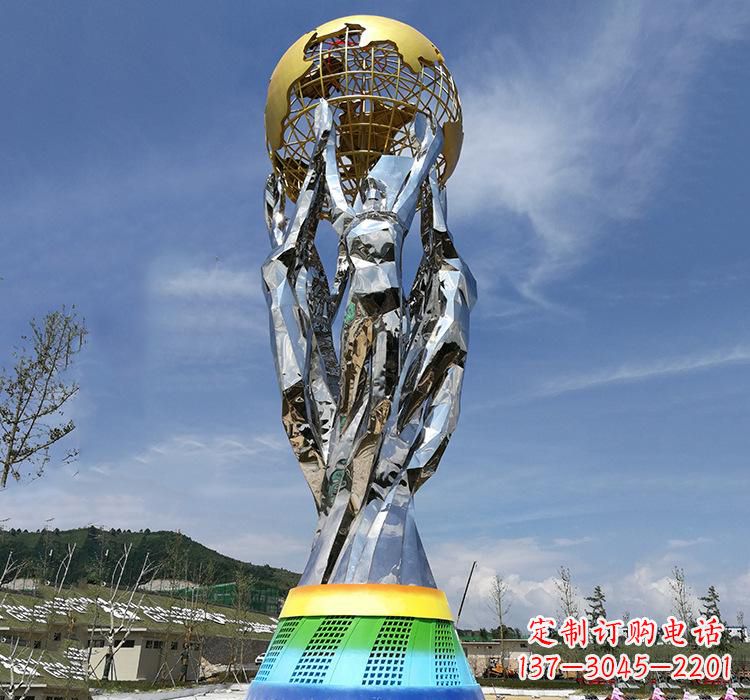 甘肃不锈钢艺术地球仪雕塑精美的艺术装置