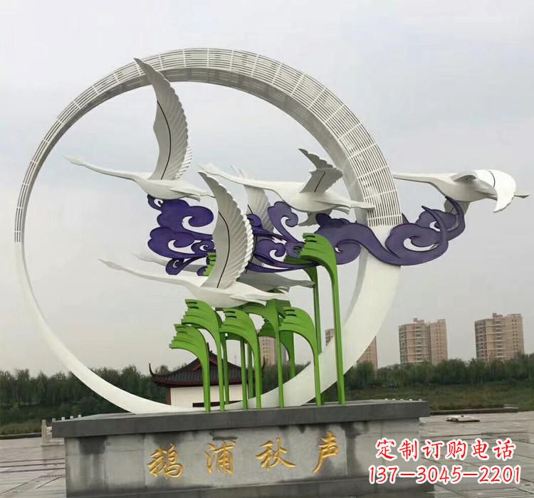 甘肃不锈钢艺术——仙鹤雕塑