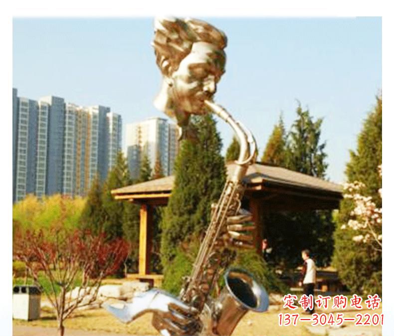 甘肃不锈钢萨克斯雕塑精美而又抒情