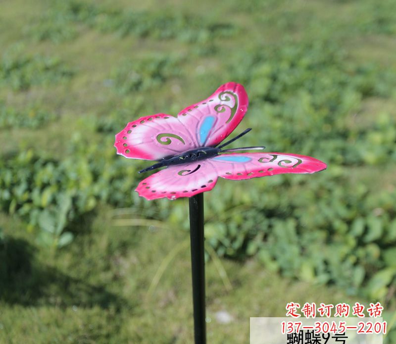 甘肃不锈钢园林彩色蝴蝶插件精美的蝴蝶雕塑