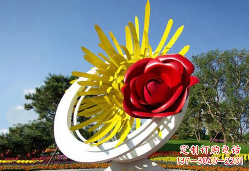 甘肃不锈钢玫瑰花雕塑——给城市景观带来美丽
