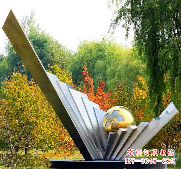 甘肃不锈钢扇贝雕塑美丽的自然景观