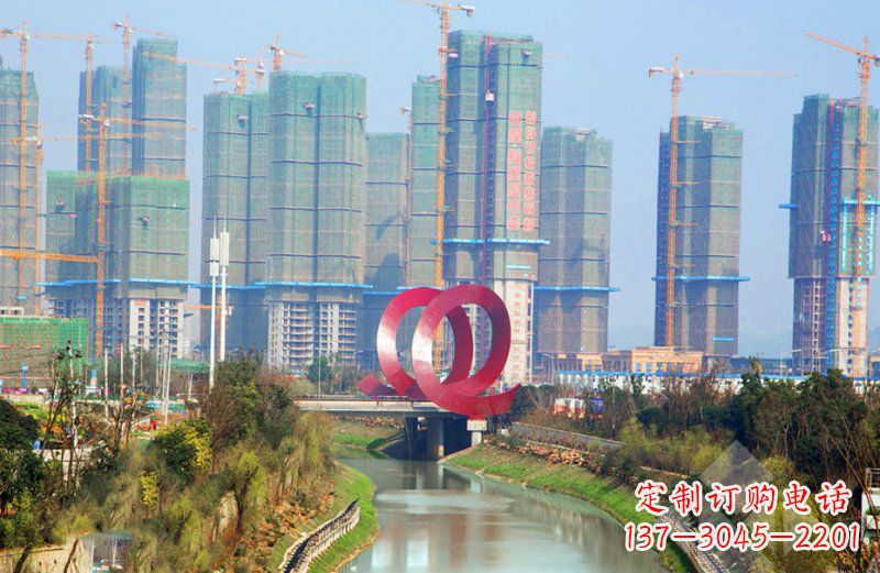 甘肃精美不锈钢圆环雕塑