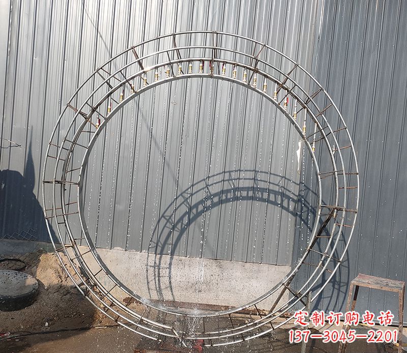 甘肃圆环的美——不锈钢景观雕塑