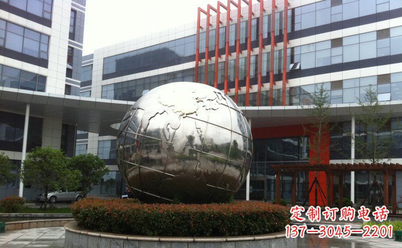 甘肃不锈钢圆球地球雕塑描绘地球的美丽