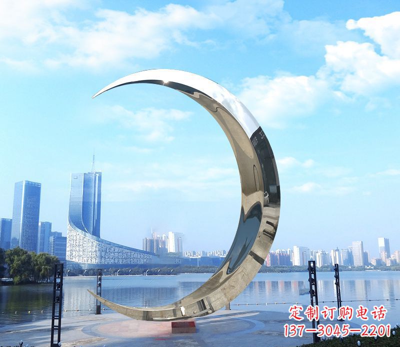 甘肃不锈钢月亮雕塑象征着美丽的月亮