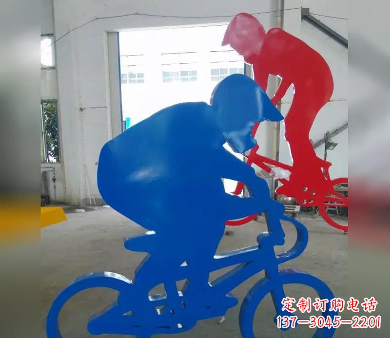 甘肃不锈钢运动骑·精美自行车雕塑