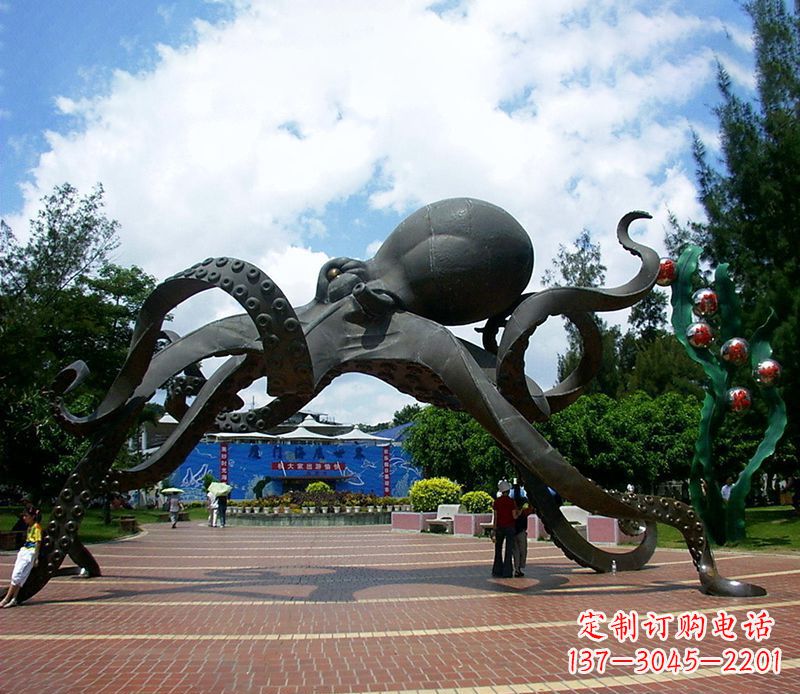 甘肃不锈钢章鱼雕塑精美艺术品