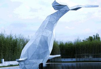 甘肃大型公园景区园林动物景观雕塑不锈钢网格鲸鱼