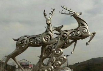 甘肃梅花鹿雕塑——祥云梅花鹿广场的标志