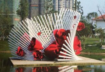 甘肃不锈钢玫瑰花雕塑一种精美的艺术品