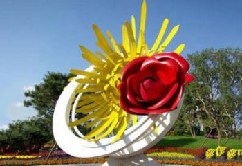 甘肃不锈钢玫瑰花雕塑——给城市景观带来美丽