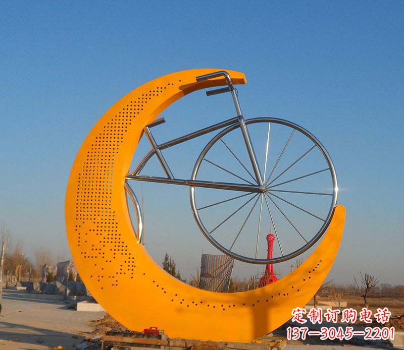 甘肃不锈钢自行车雕塑一次性看到的艺术经典