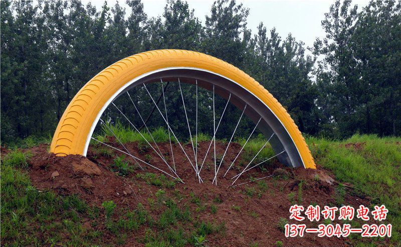 甘肃不锈钢自行车雕塑——景观美化的象征