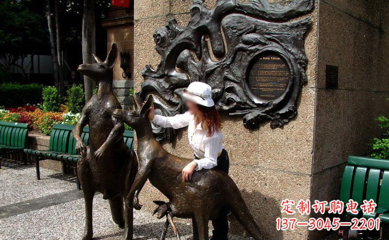 甘肃袋鼠雕塑——装点步行街的美丽风景