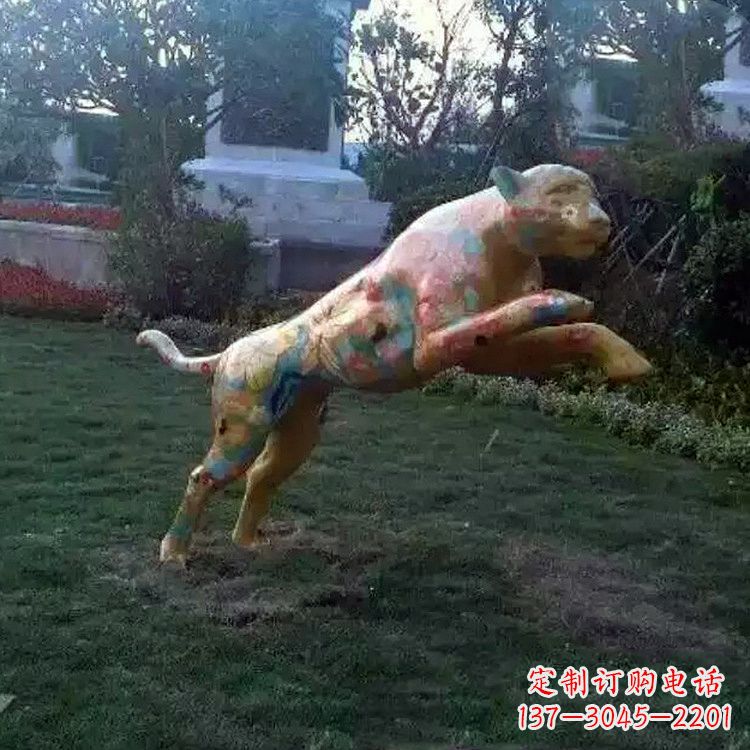 甘肃豹子玻璃钢雕塑——精美动物摆件