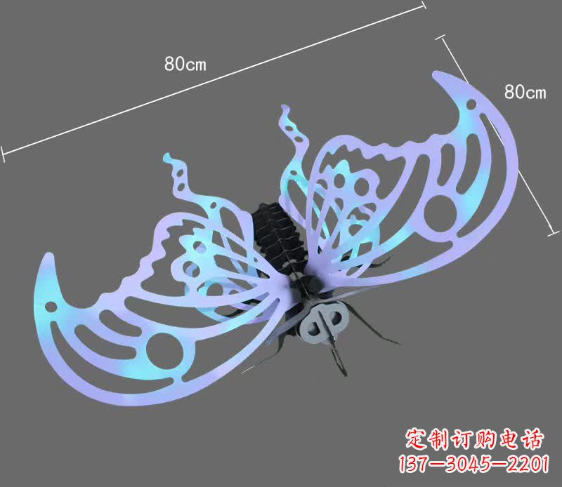 甘肃彩绘不锈钢蝴蝶雕塑宛如梦幻般的艺术之作
