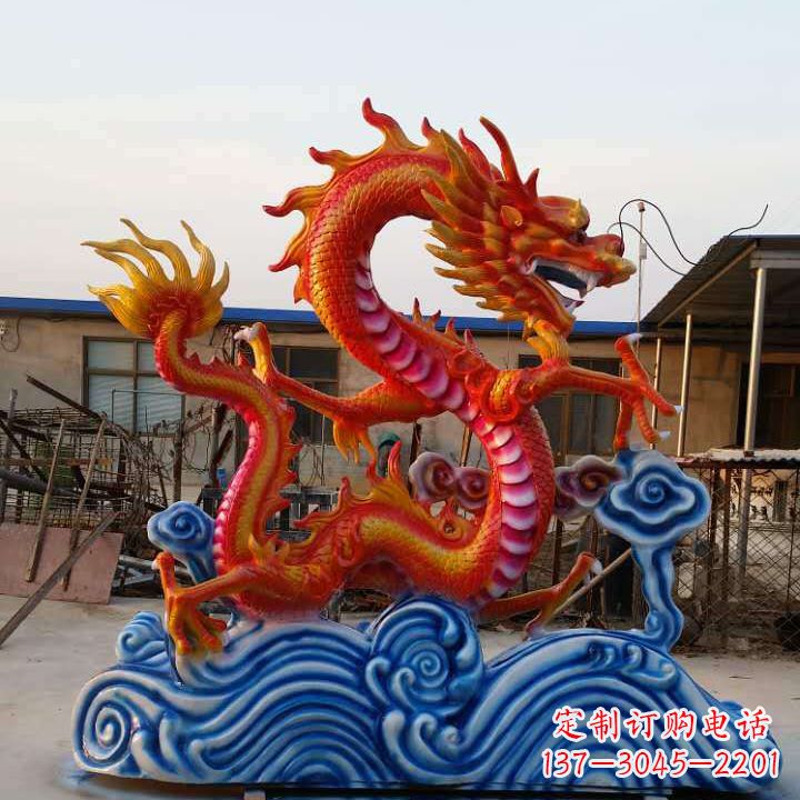 甘肃彩绘龙神兽动物铜雕