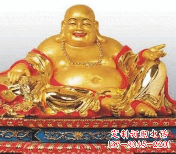 甘肃彩绘弥勒佛铜雕