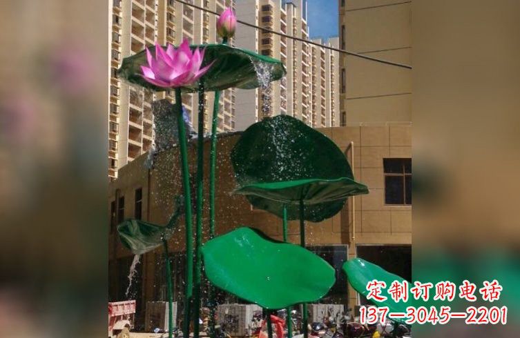 甘肃彩色不锈钢荷花雕塑222