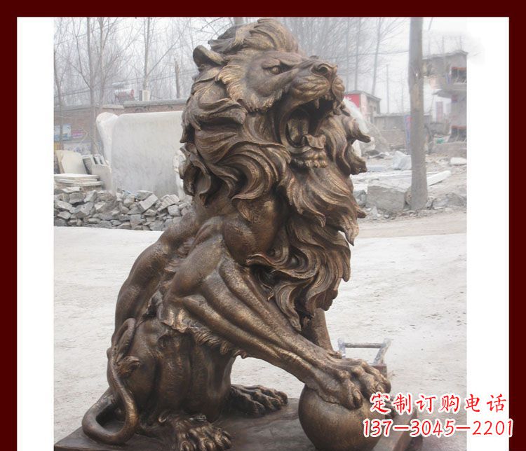 甘肃传统工艺——踩球欧式狮子铜雕