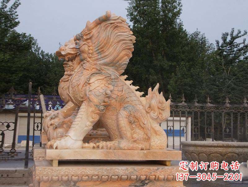 甘肃麒麟门口镇宅石雕