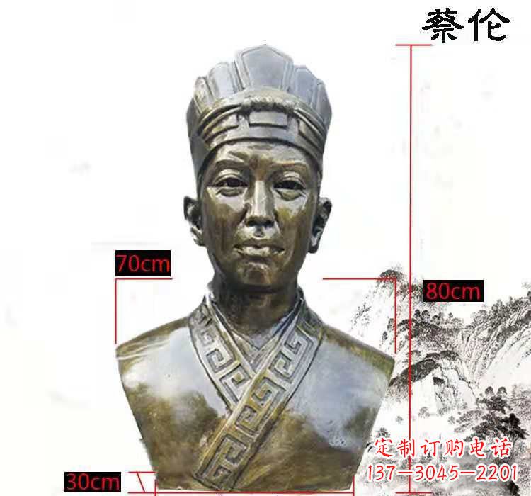 甘肃蔡伦头像铜雕