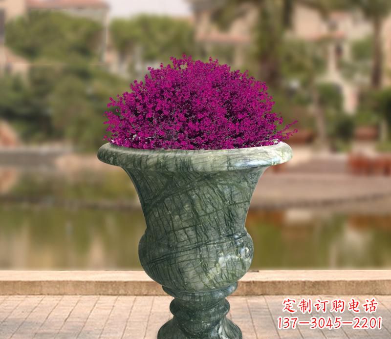 甘肃白玉景观花盆雕塑让你的景观更加美观
