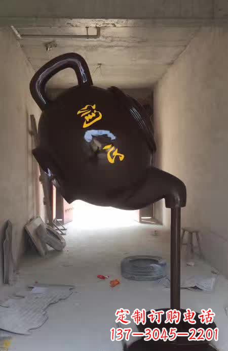 甘肃精美茶壶铜雕,让你赏心悦目