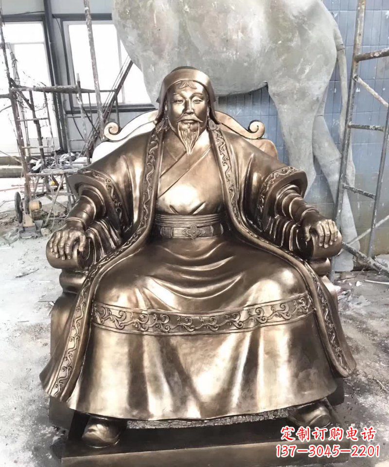甘肃成吉思汗铜雕——象征着蒙古强大力量