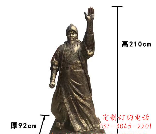 甘肃成吉思汗象征蒙古民族英雄气概的铜雕