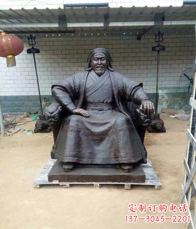 甘肃成吉思汗铜雕古代伟人