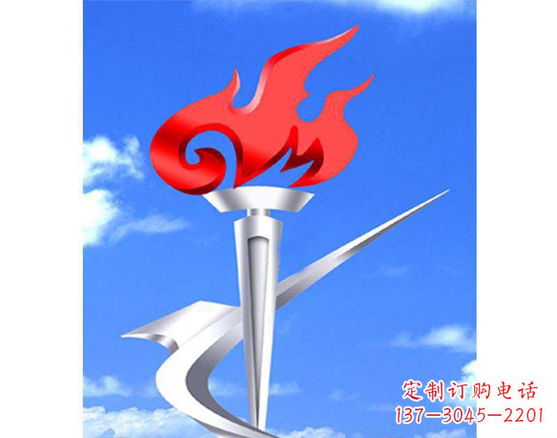 甘肃城市文化的象征——不锈钢火炬雕塑