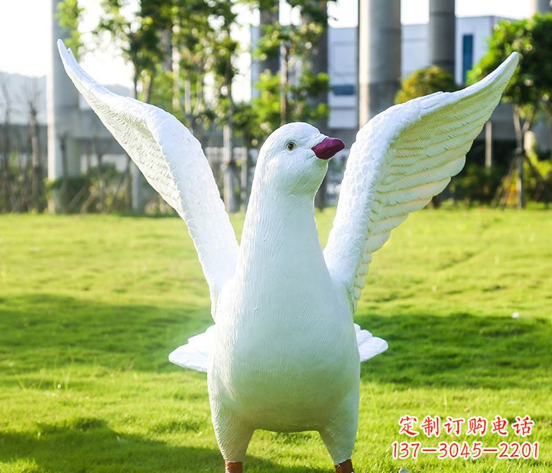 甘肃和平鸽雕塑传递和平信息