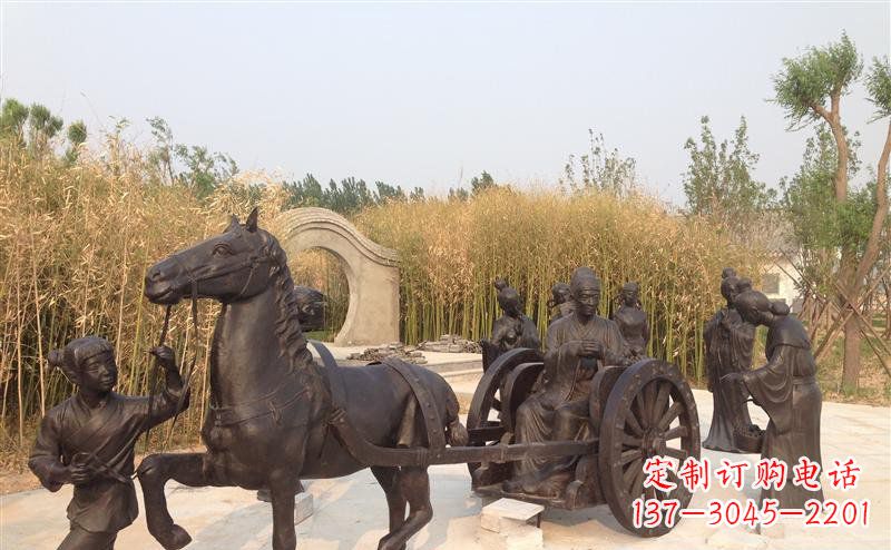 甘肃城市公园的马车雕塑