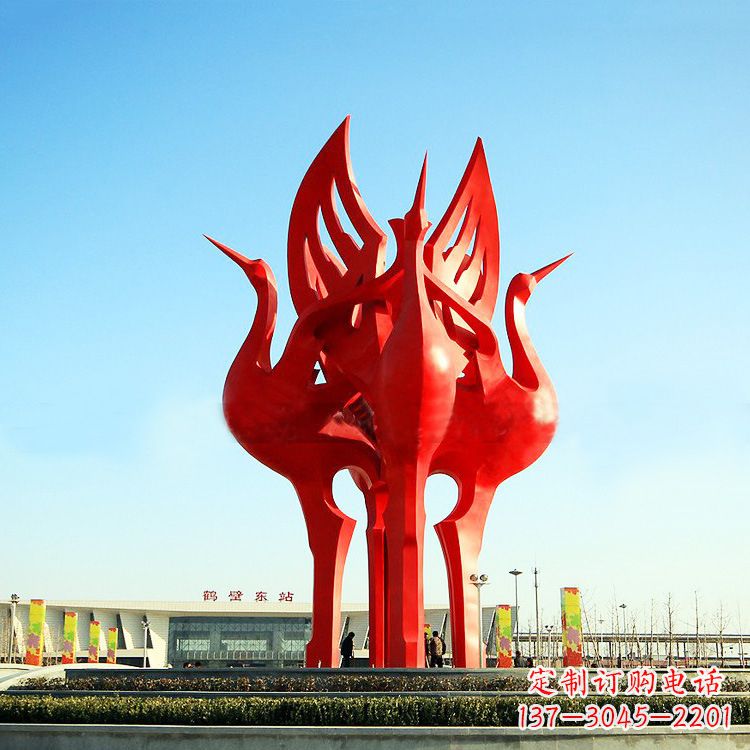 甘肃“仙鹤之歌仙鹤雕塑的精彩瞬间”