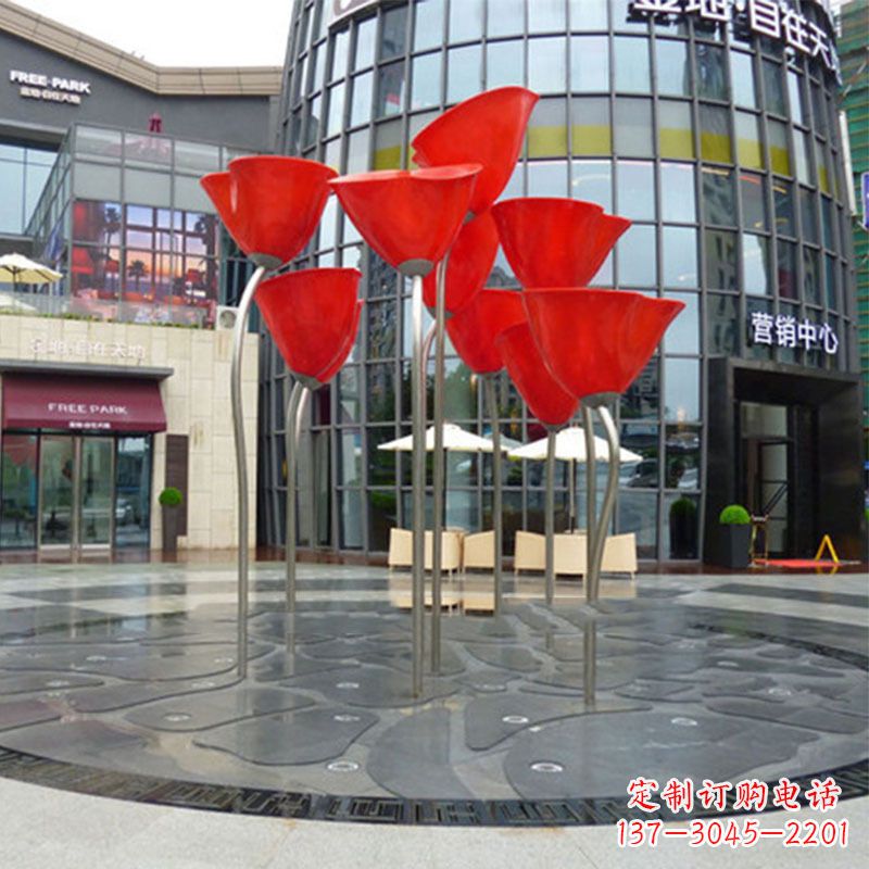 甘肃玫瑰雕塑点缀城市景观的绚烂之美