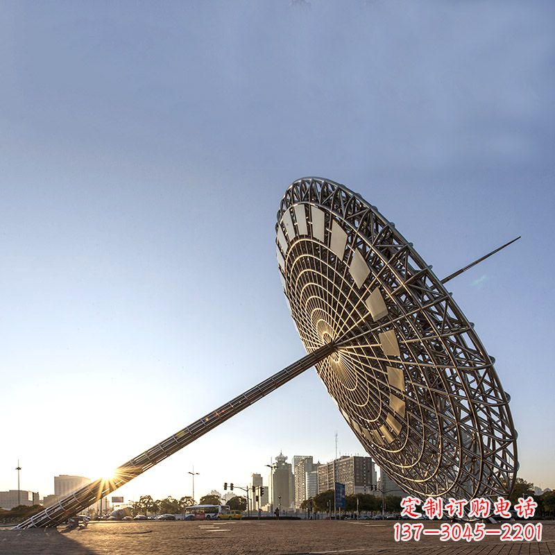 甘肃引领城市风采的大型不锈钢创意日晷雕塑