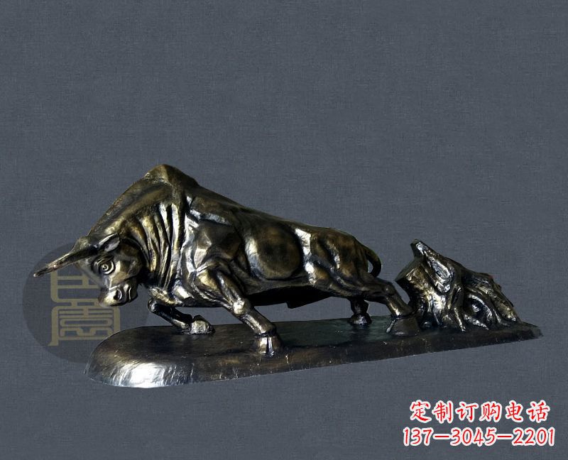 甘肃城市景观拓荒牛铜雕