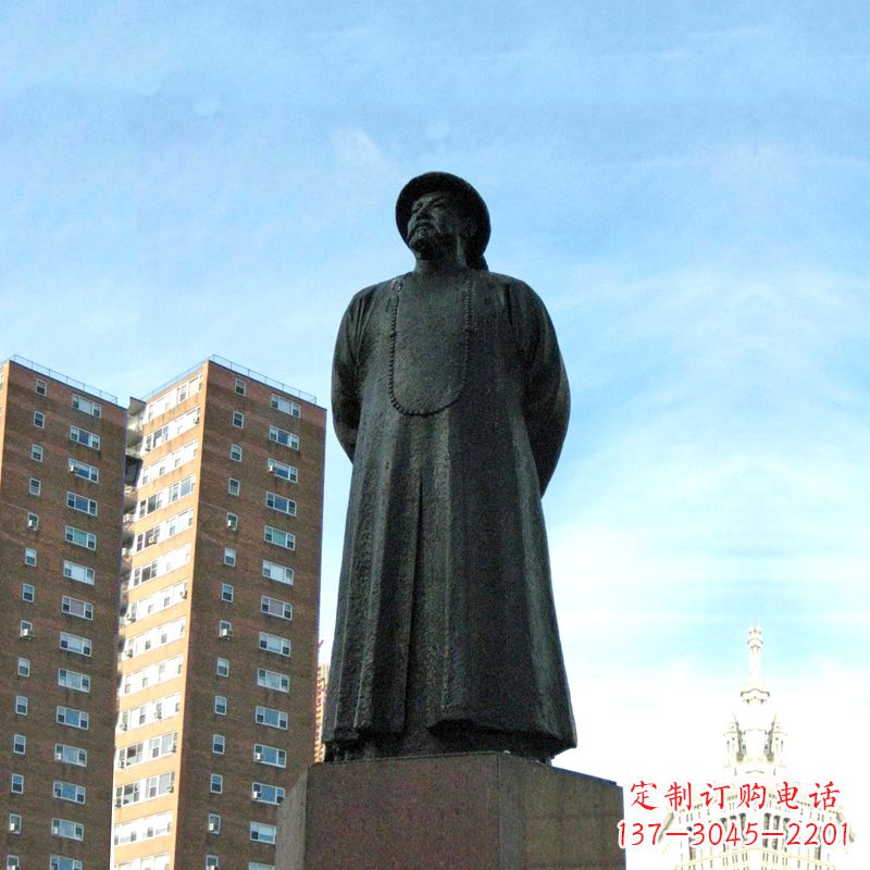 甘肃林则徐雕塑标志着城市文化的名人