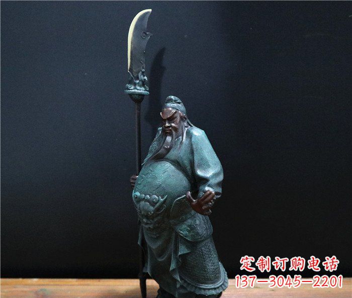 甘肃玻璃钢仿铜关公雕塑