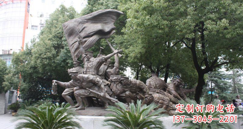 甘肃革命战士的英勇雕塑